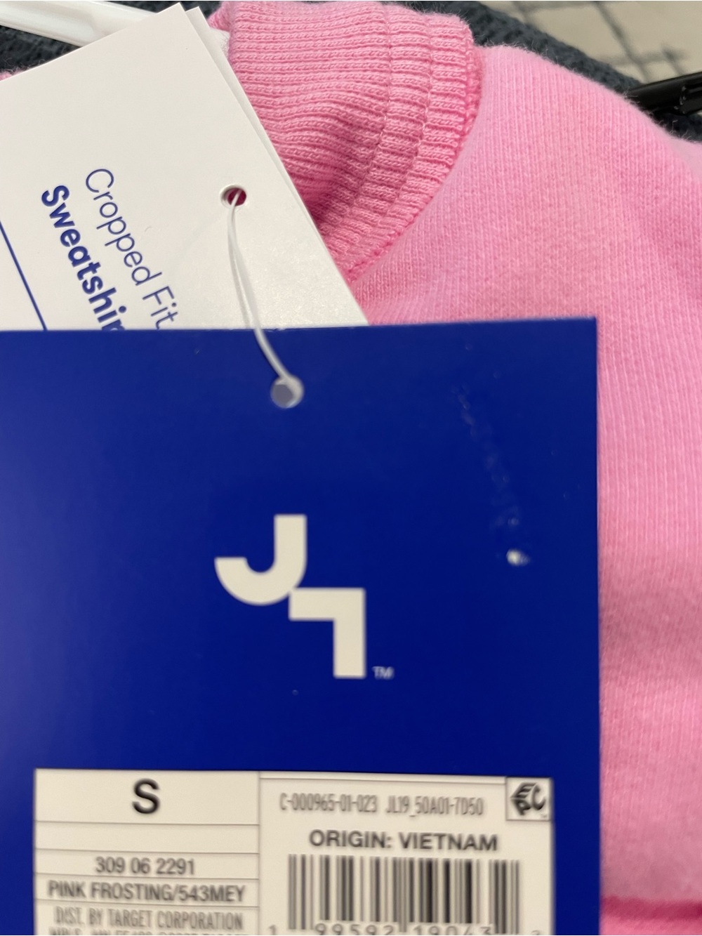 JoyLab Women's Valentine's Day Patchwork Crewneck Sweatshirt Pink Size Small NWT - Picture 9 of 9